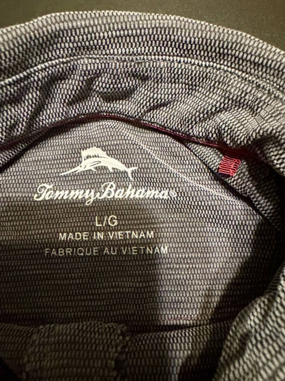 Tommy Bahama Gray Textured Polo Shirt Mens Large Casual Island Style - Picture 3 of 6